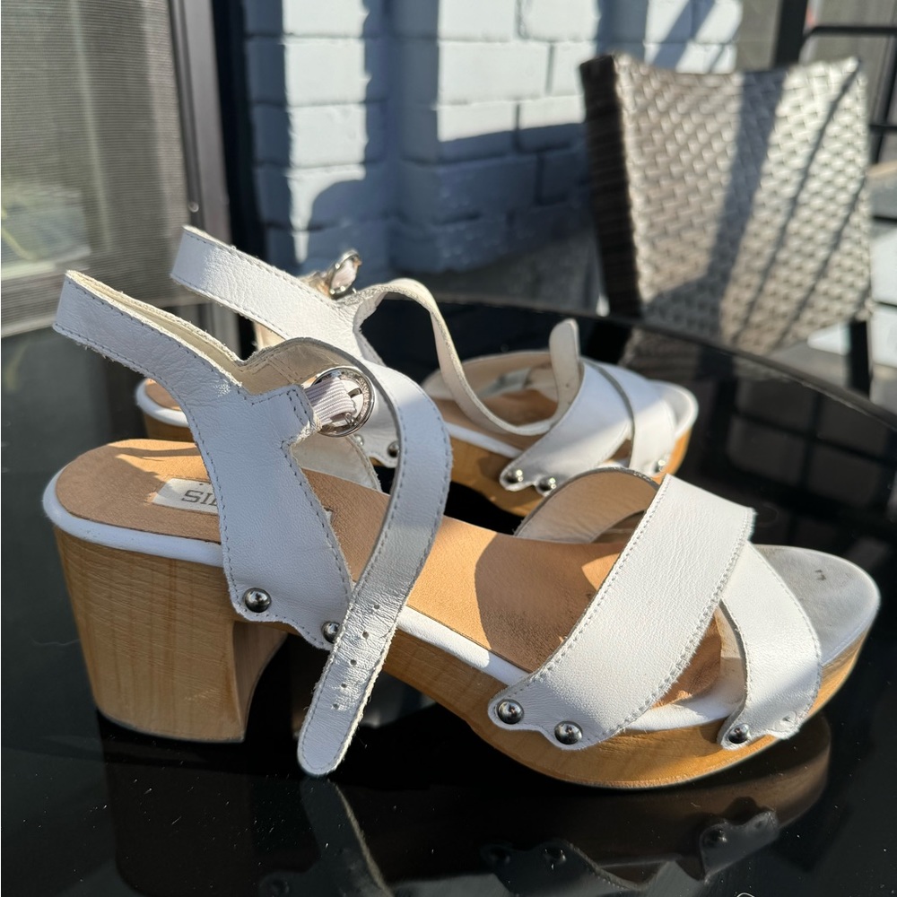 Silent D / Anthropologie white platform sandals